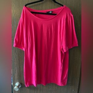 Yours Clothing Hot Pink Balloon Sleeve Top
